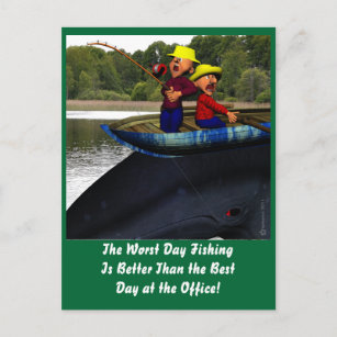 The Worst Day Fishing Birthday Postcard