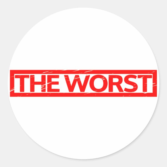 The Worst Stamp Classic Round Sticker (Front)