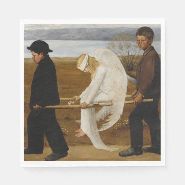 The Wounded Angel (by Hugo Simberg) Napkins (Front)