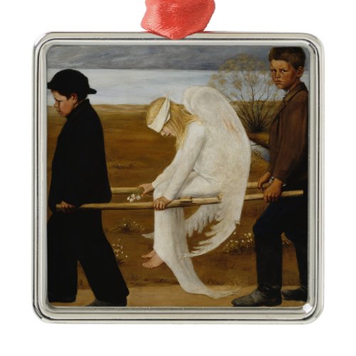 The Wounded Angel Metal Ornament