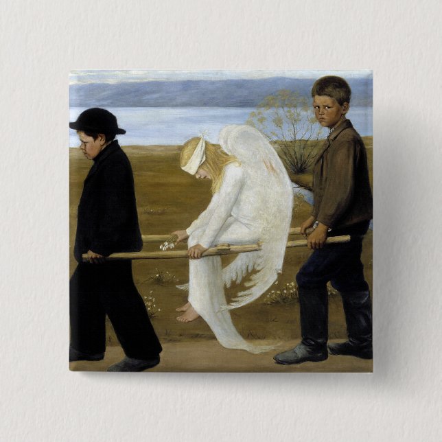 The Wounded Angel Pinback Button (Front)