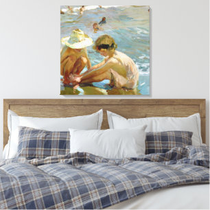The wounded foot painting by Joaquin Sorolla Canvas Print