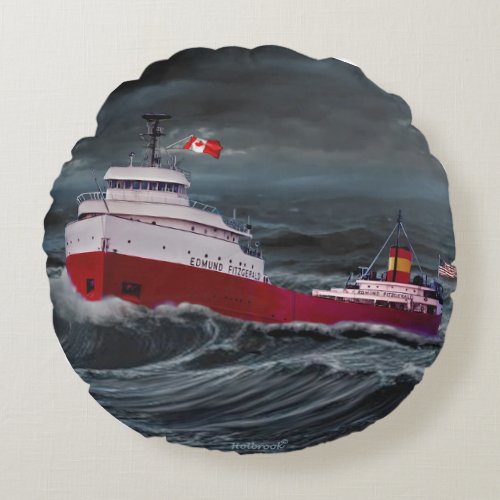 THE WRECK OF THE EDMUND FITZGERAL ROUND PILLOW
