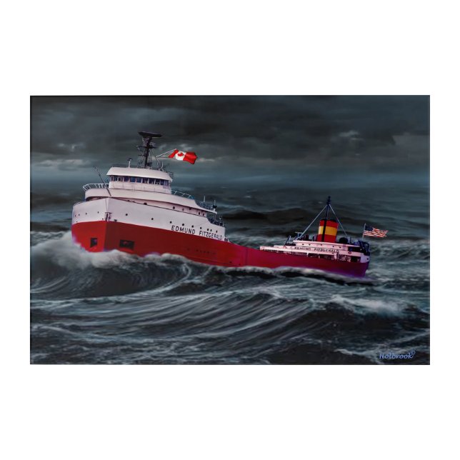 THE WRECK OF THE EDMUND FITZGERALD ACRYLIC PRINT (Front)