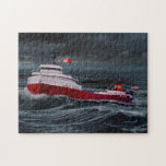 THE WRECK OF THE EDMUND FITZGERALD JIGSAW PUZZLE<br><div class="desc">Friends of mine at an Hawaiian restaurant told me how they valued the song as well as the history of the Edmund Fitzgerald. The more research I did the more I became a fan of this memorial event. I decided to commit my art skills to reconstruct an image of that...</div>