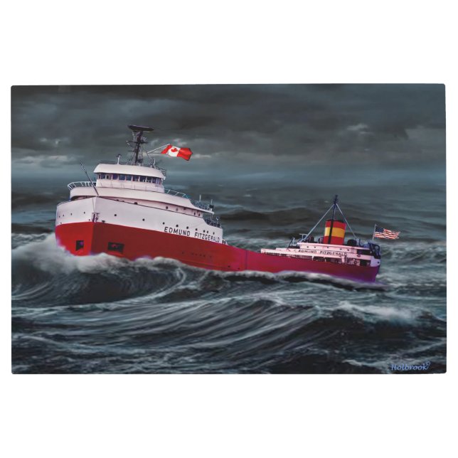 THE WRECK OF THE EDMUND FITZGERALD METAL PRINT (Front)