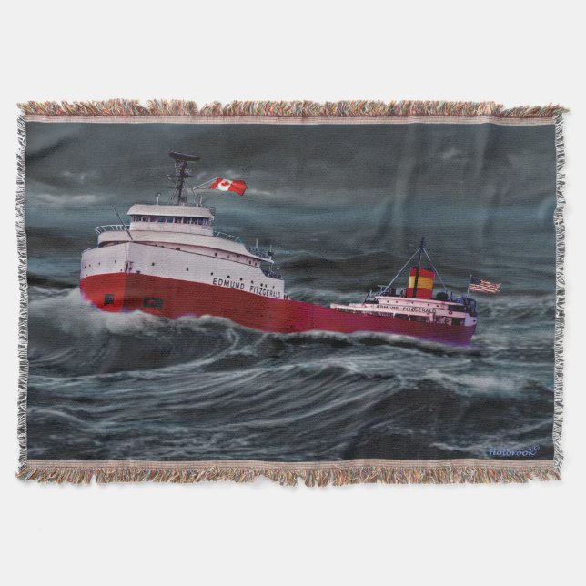 THE WRECK OF THE EDMUND FITZGERALD THROW BLANKET (Front)