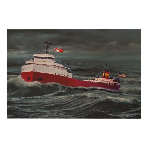 THE WRECK OF THE EDMUND FITZGERALD WOOD WALL ART
