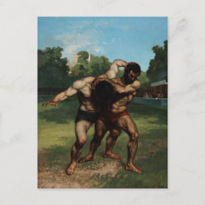 The Wrestlers by Gustave Courbet 1862 Postcard
