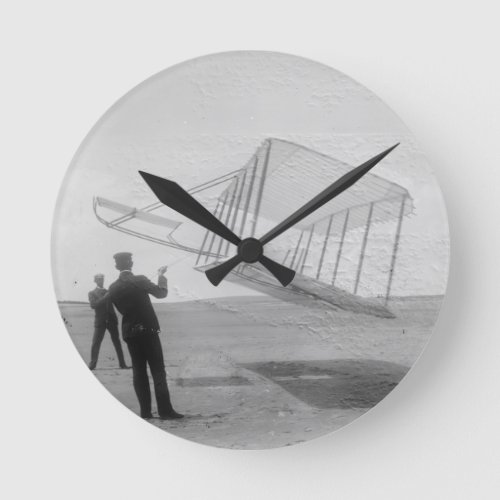 The Wright Brothers test flight Round Clock