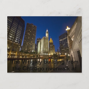 The Wrigley Building from the Chicago riverwalk Postcard