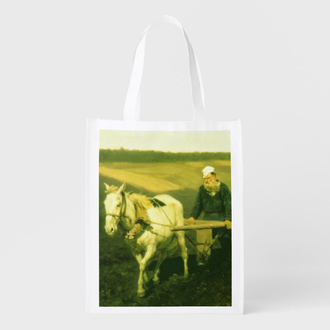 The writer Lev Nikolaevich Tolstoy Grocery Bag (Front)