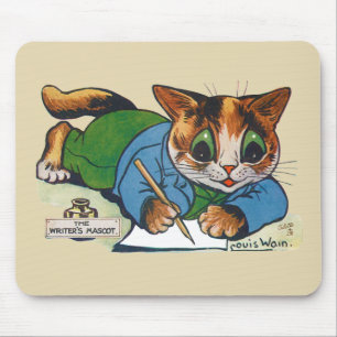 The Writer's Mascot Cat, Louis Wain Mouse Pad
