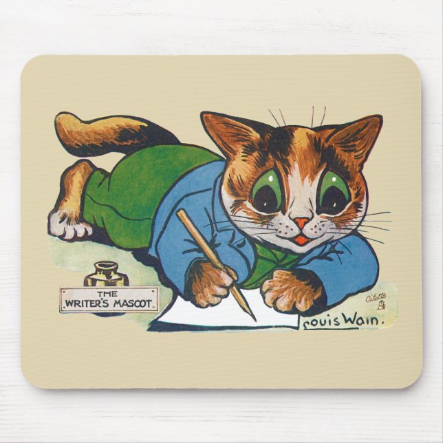 The Writer's Mascot Cat, Louis Wain Mouse Pad (Front)