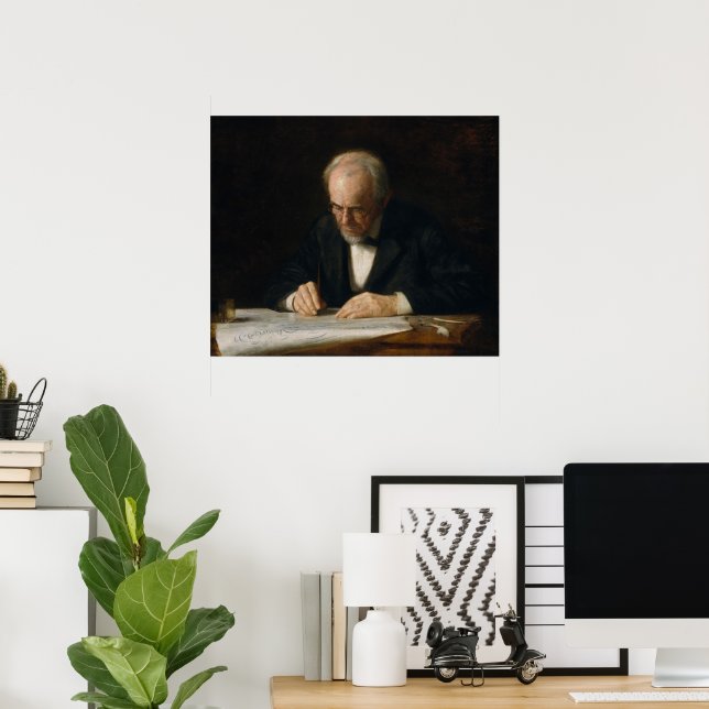 The Writing Master by Thomas Eakins Poster (Home Office)