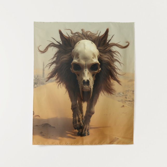 The Wulf Totem Wolf Skull Devil Desert Tapestry (Front)