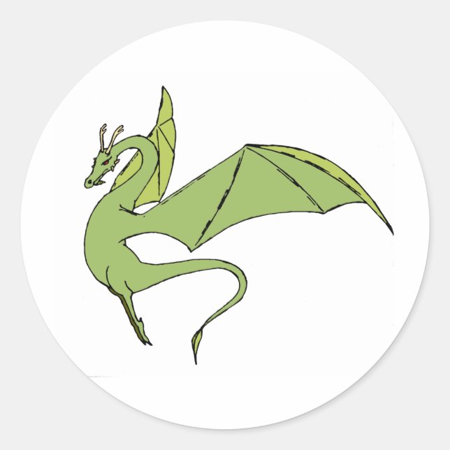 The Wyrm (green) Classic Round Sticker (Front)