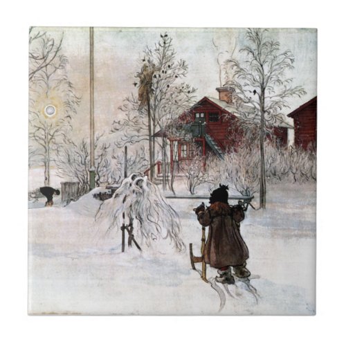 The Yard and Wash_House Carl Larsson Ceramic Tile