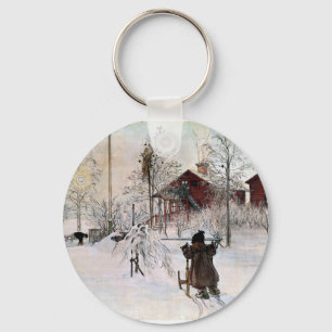 The Yard and Wash-House, Carl Larsson Keychain