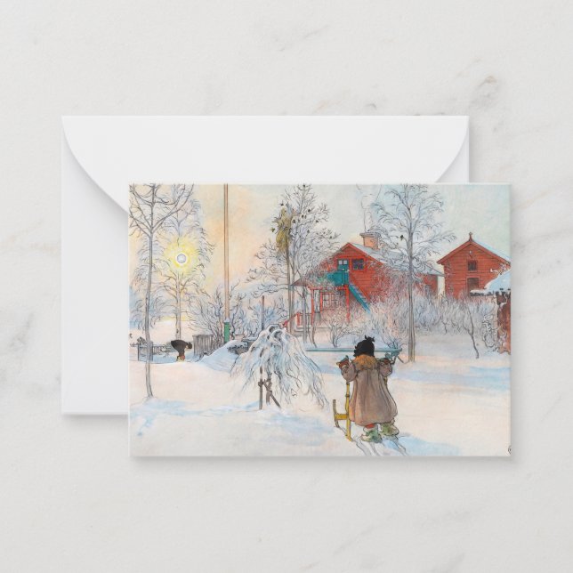 The Yard and Washhouse, 1895 by Carl Larsson Note Card (Front)