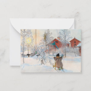 The Yard and Washhouse, 1895 by Carl Larsson Note Card