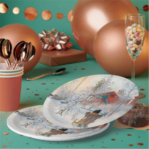 The Yard and Washhouse by Carl Larsson Paper Plates