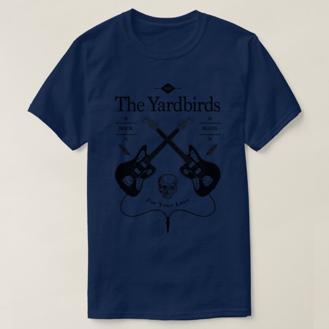 The Yardbirds Guitar Vintage Logo T-Shirt (Design Front)