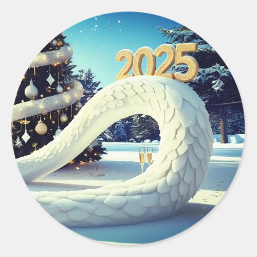 The year 2025 is the Year of the Snake Classic Round Sticker