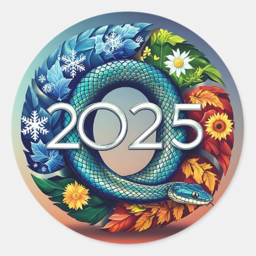 The year 2025 is the Year of the Snake Classic Round Sticker