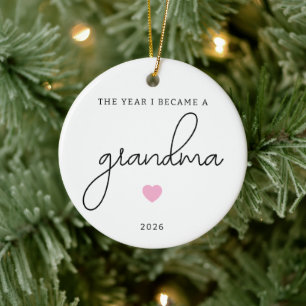 The year I became a Grandma Holiday Christmas Ceramic Ornament