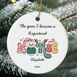 The Year I become a Registered Nurse Personalized  Ceramic Ornament