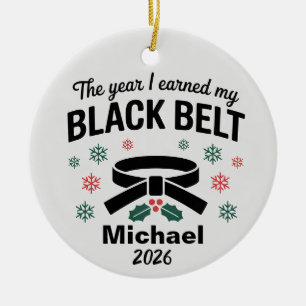 The Year I Earned My Black Belt Christmas Ornament