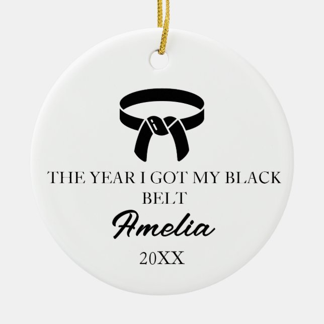 THE YEAR I GOT MY BLACK BELT, Karate Ceramic Ornament (Front)
