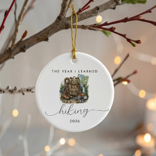 The Year I Learned Hiking Gift For Hikers Ceramic Ornament