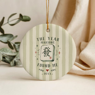 The Year Mahjong Found Me Christmas Ceramic Ornament
