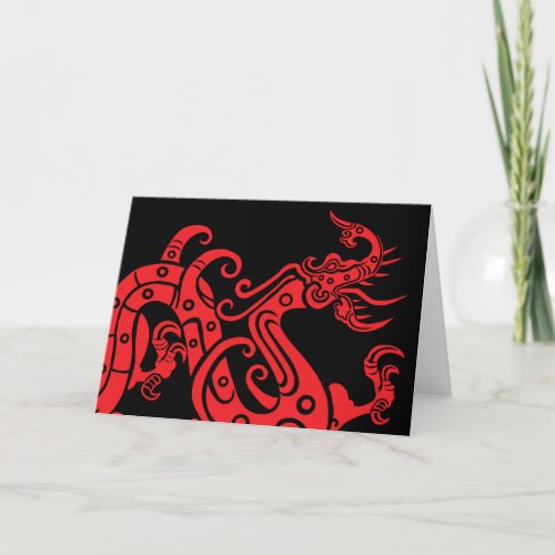 The Year of the Dragon 2024 Black Chinese New Year Thank You Card