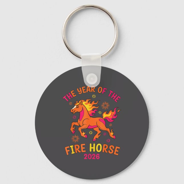 The Year Of The Fire Horse 2026 Celebration Design Keychain (Front)