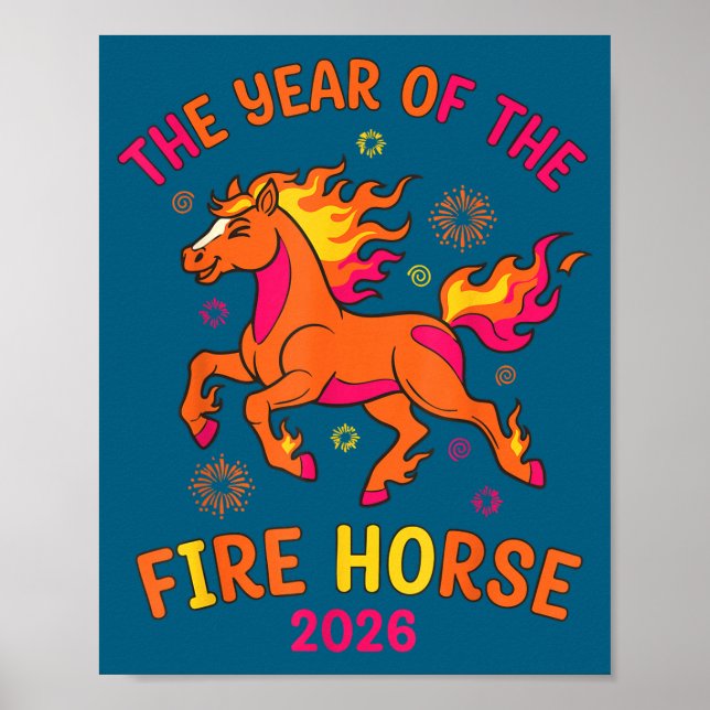 The Year Of The Fire Horse 2026 Celebration Design Poster (Front)