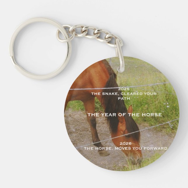 The year of the Horse, 2026 qoute  Keychain (Front)