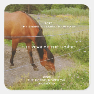 The year of the Horse, 2026 qoute Square Sticker