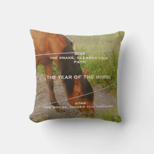 The year of the Horse, 2026 qoute Throw Pillow