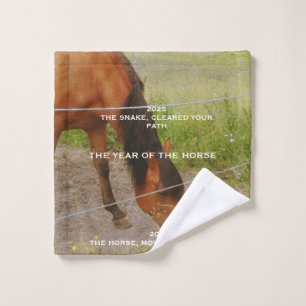 The year of the Horse, 2026 qoute Wash Cloth