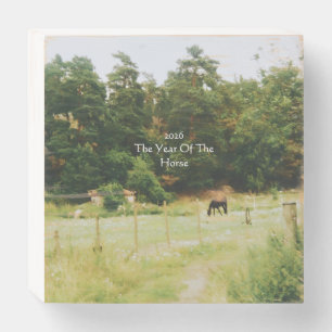The Year Of The Horse, 2026, Wooden Box Sign