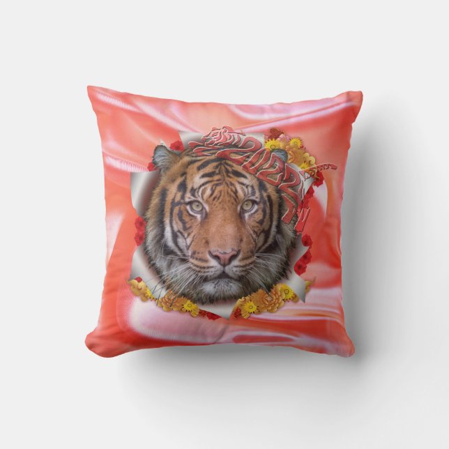 The Year of the Tiger Throw Pillow (Front)