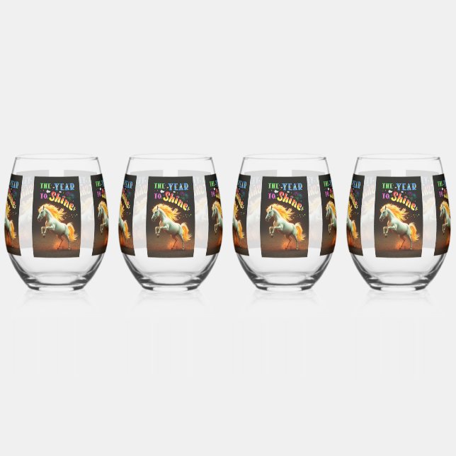The Year To Shine Stemless Wine Glass (Left)