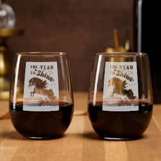 The Year To Shine Stemless Wine Glass