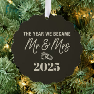 The Year We Became Mr & Mrs 2025 Personalized Ornament Card