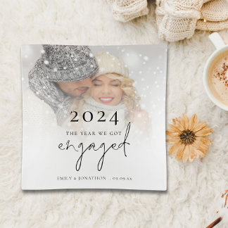 The Year We Got Engaged Photo Overlay Engagement Trinket Tray