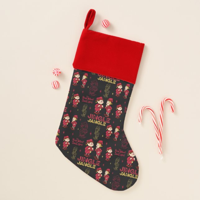 THE YEAR WITHOUT A SANTA CLAUS™ | Elf Pattern Christmas Stocking (Front)