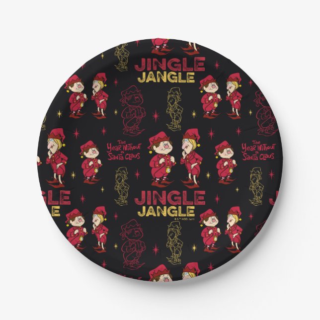THE YEAR WITHOUT A SANTA CLAUS™ | Elf Pattern Paper Plates (Front)